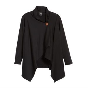 {SOLD} One-Button Fleece Wrap Cardigan